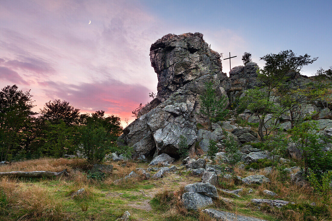 Rock formation Bruchhauser Steine, Rothaarsteig hiking trail, Rothaargebirge, Sauerland region, North Rhine-Westphalia, Germany