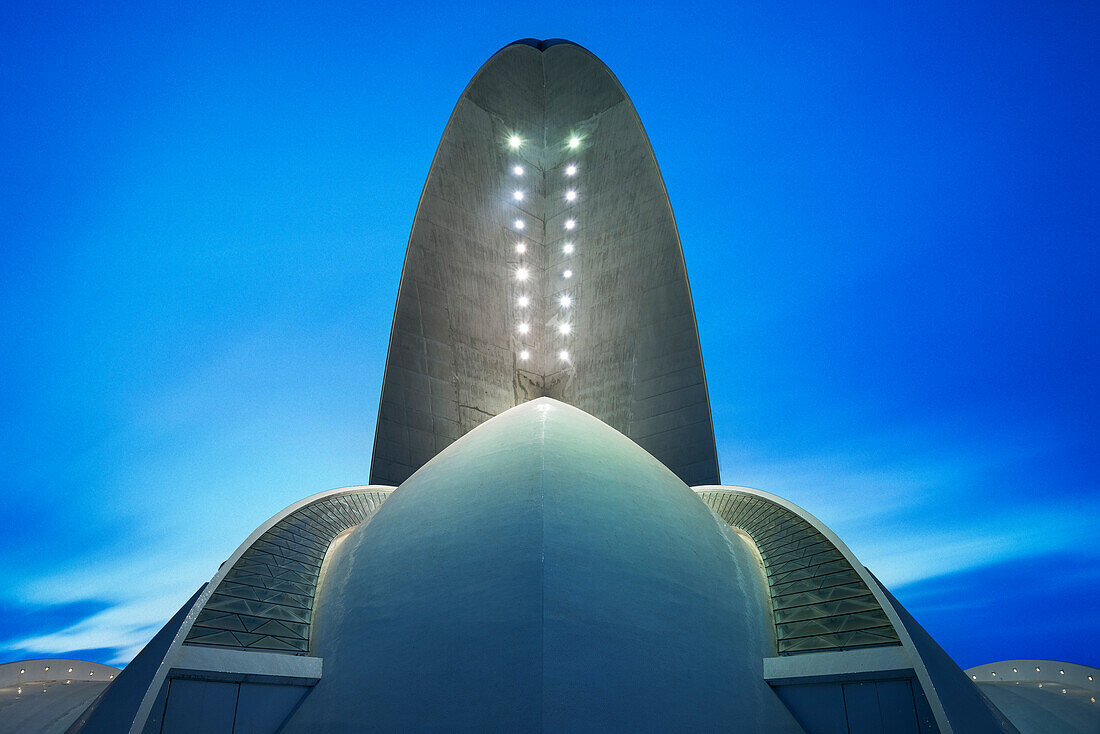 auditorio by Santiago Calatrava at Santa Cruz de Tenerife at night, Santa Cruz, Tenerife, Canary Islands, Spain, Europe