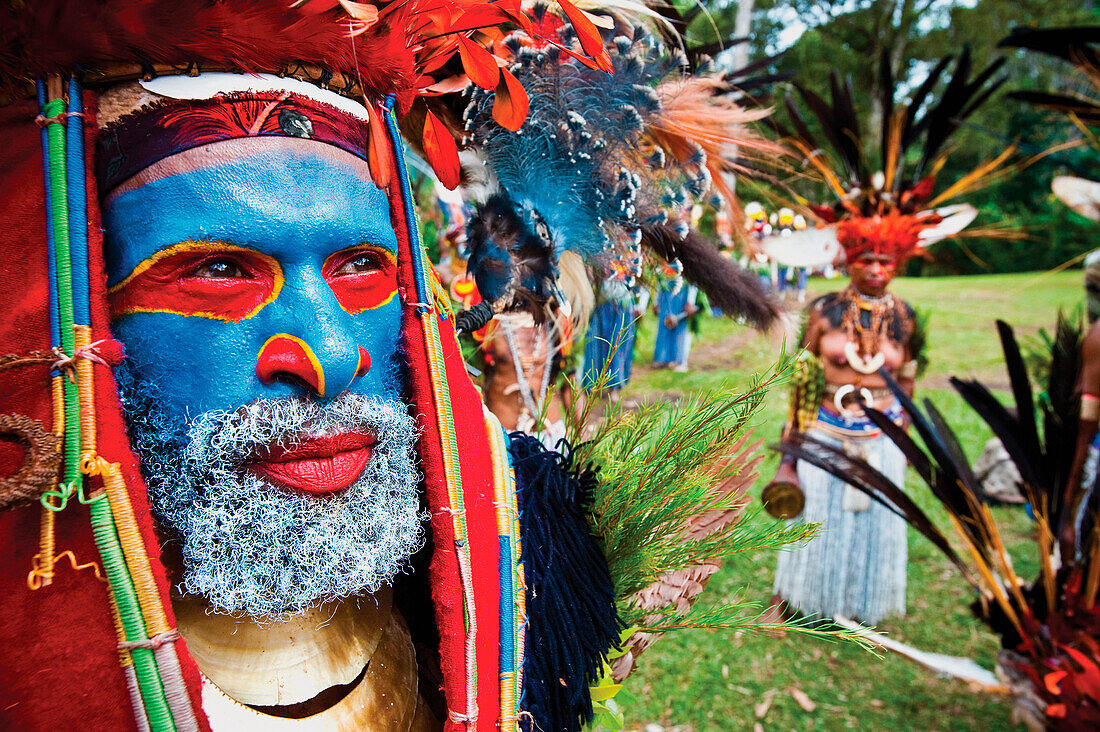 Sing-Sing performer at a local performance, Southern Highland Province, Papua New Guinea