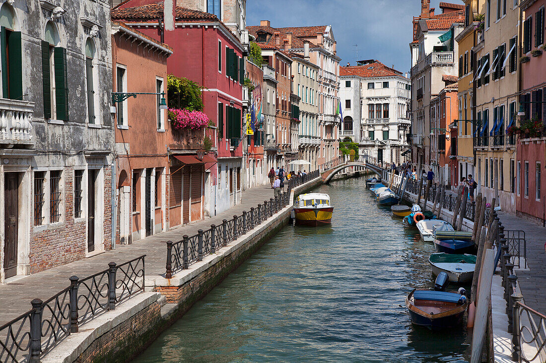 A small canal with boats, Venice, Italy