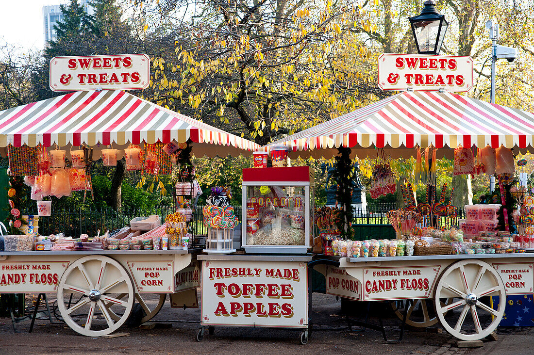 Candy Shop In Hyde Park, Winter Wonderland, London, Uk
