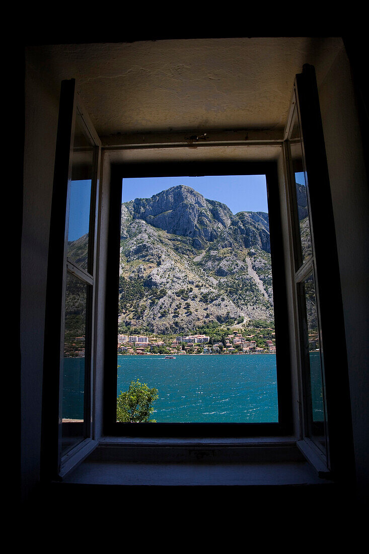 View From Window Of Holiday Cottage Across Kotor Bay, Montenegro.Tif