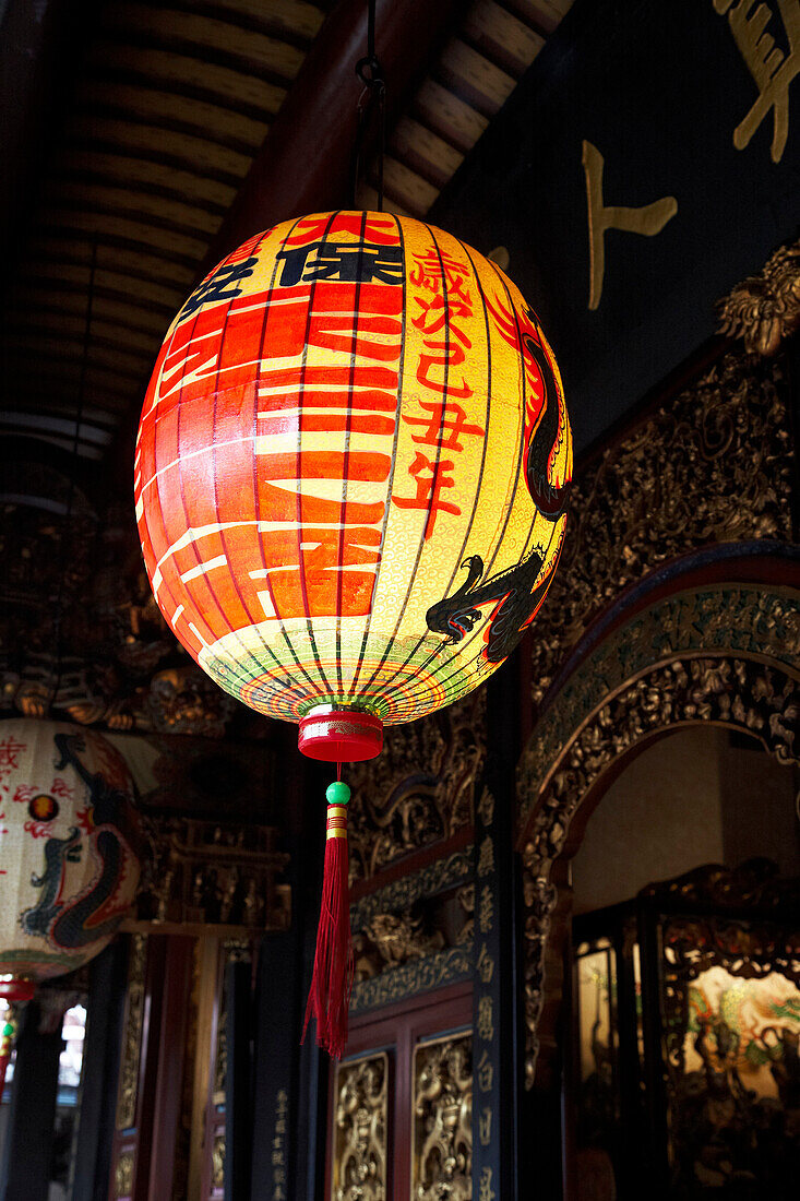 Hanging decorations in Longshan temple Taipei Taiwan