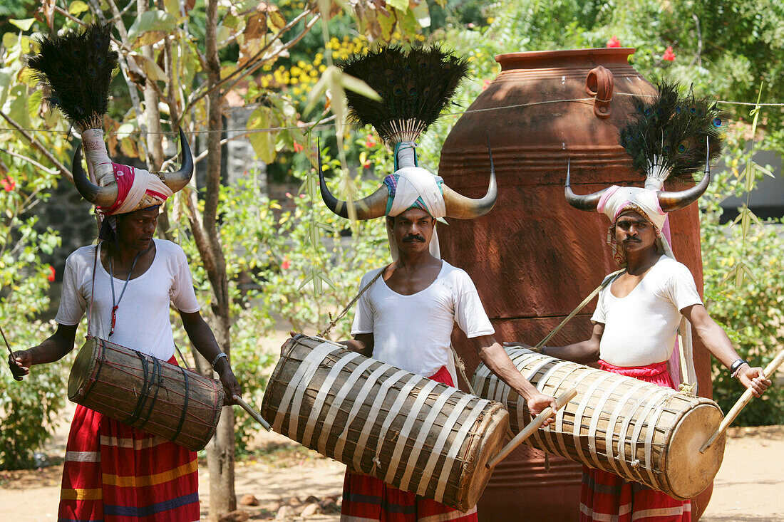 Village musicians, Dakshina Chitra, Tamil Nadu, India