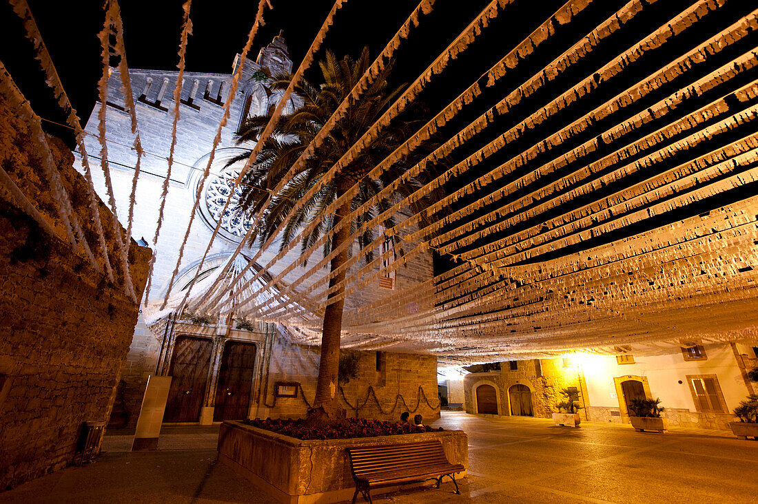 Sant Jaume's Church At Night, Alcudia, Mallorca, Balearic Islands, Spain