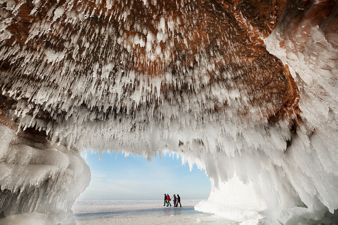 Ice caves on Lake Superior, near Bayfield, Michigan, United States of America