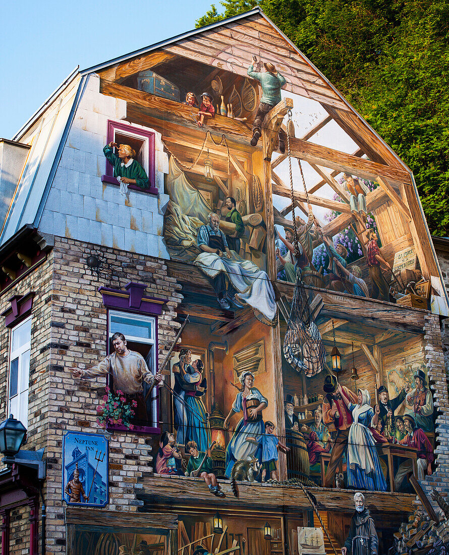 'The Petit Champlain fresco; Quebec City, Quebec, Canada'