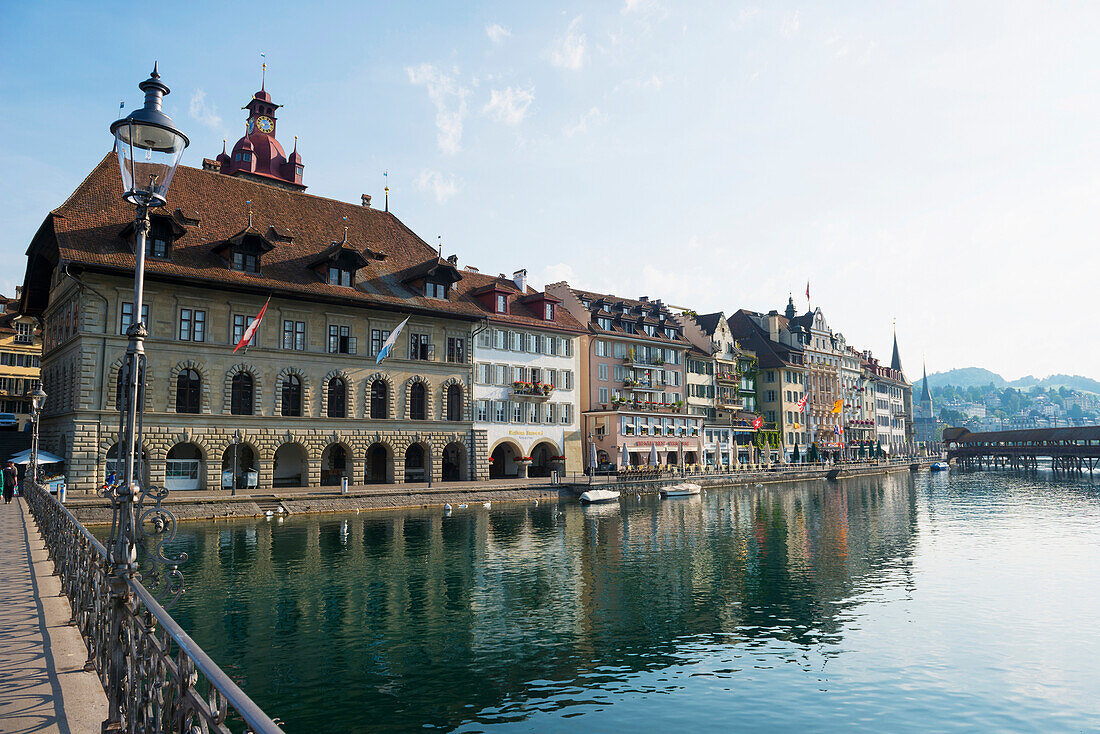 'Buildings along River Reuss; Lucerne, Switzlerland'