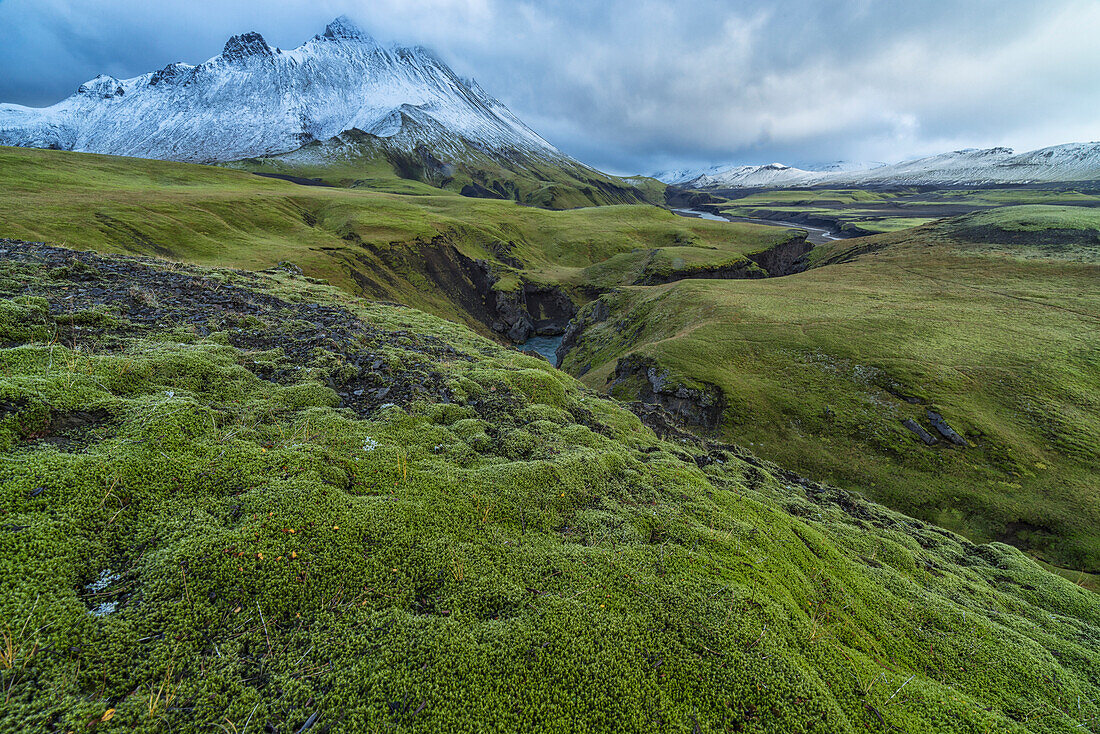 'The mountains and rivers of Icelands central highlands take on an otherwordly feel after the countries first snowfall; Iceland'