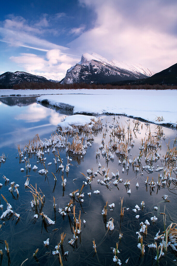 Vermilion Lakes And Mount Rundle In Winter, Banff National Park, Alberta