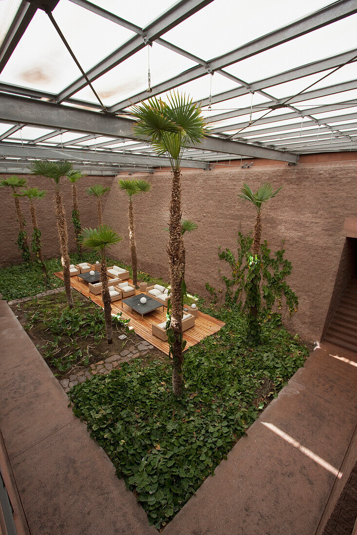 Reading Space In The Second Courtyard Of The Paranal Residencia At The European Southern Observatory, Antofagasta Region, Chile