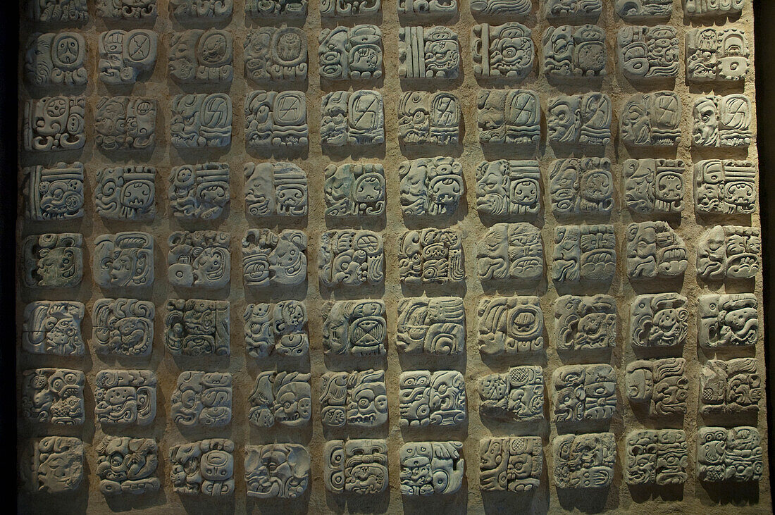 Mayan Glyphs, Alberto Ruz Lhuillier Site Museum, Palenque, Chiapas, Mexico