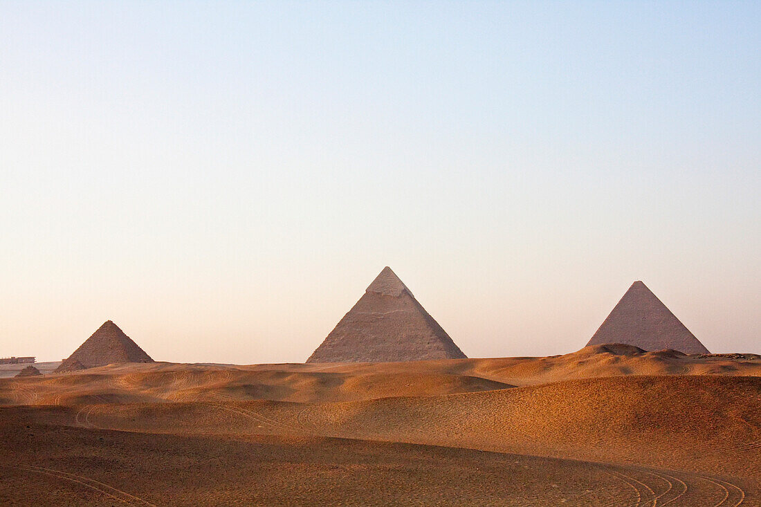 Pyramids Of Giza At Sunset, Al Jizah, Egypt