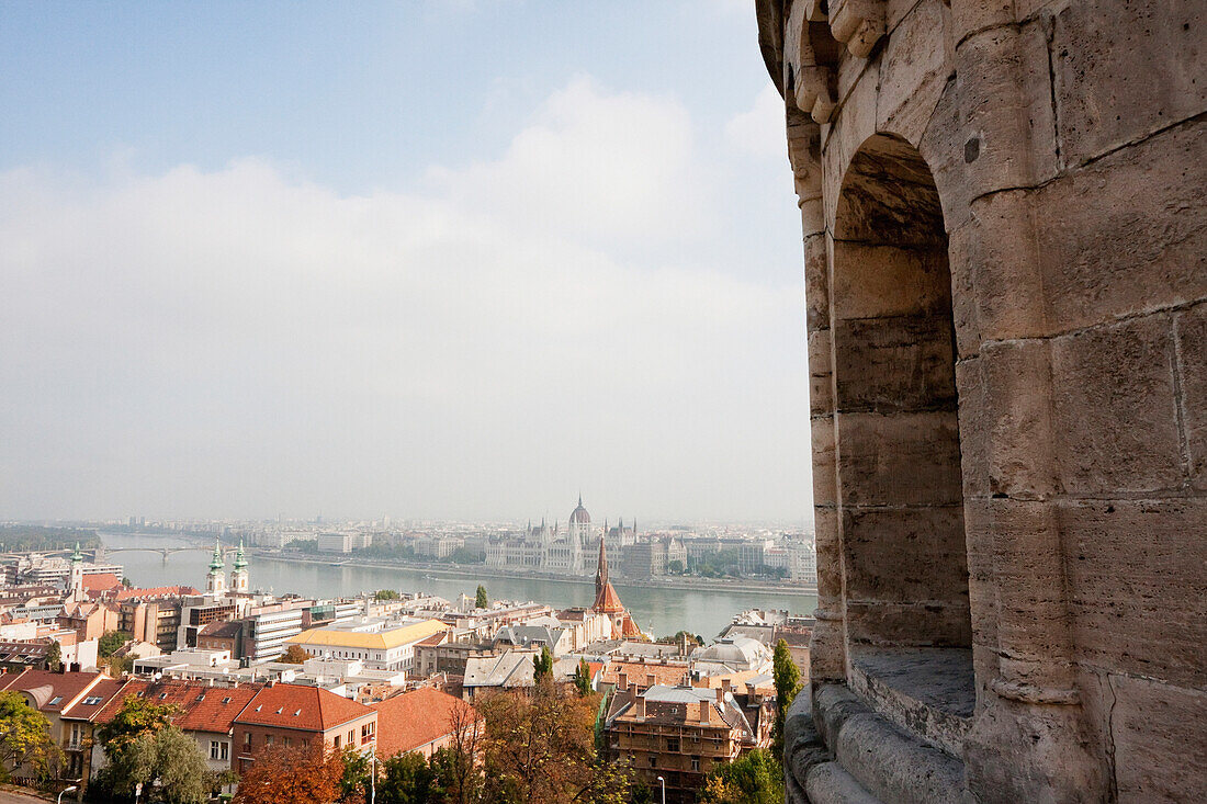 View From The Halaszbastya Or Fisherman's Bastion, Budapest, Hungary
