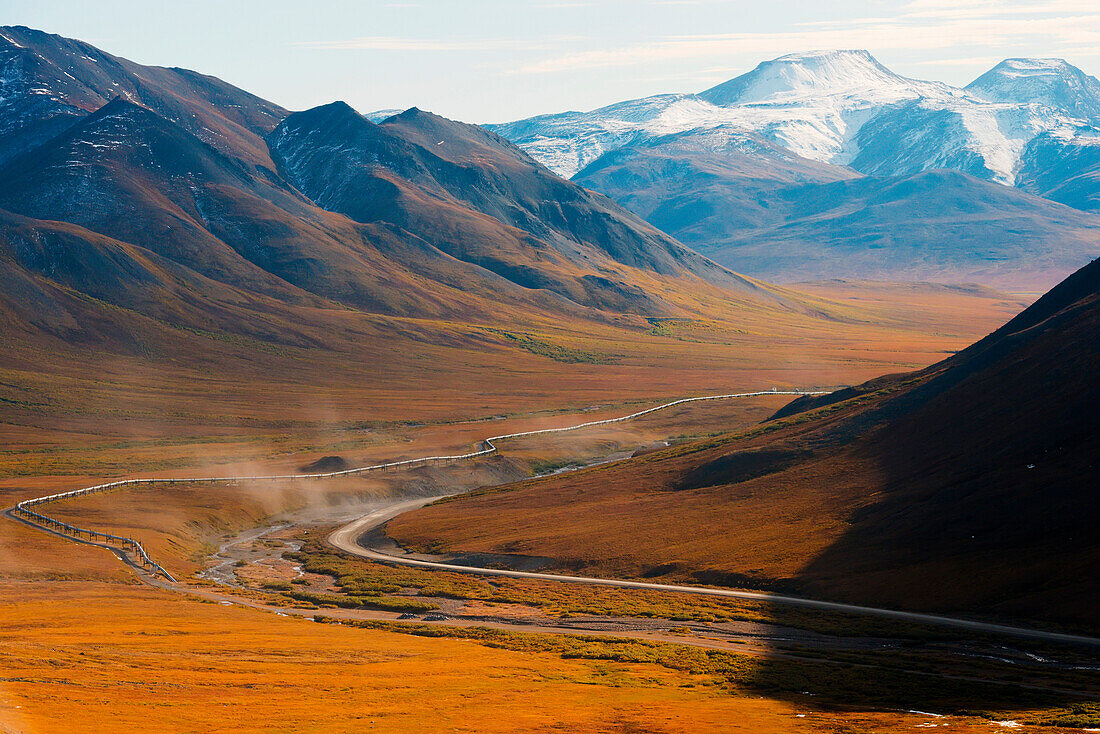 Scenic view of Atigun Pass during Autumn, Brooks Range, Arctic Alaska