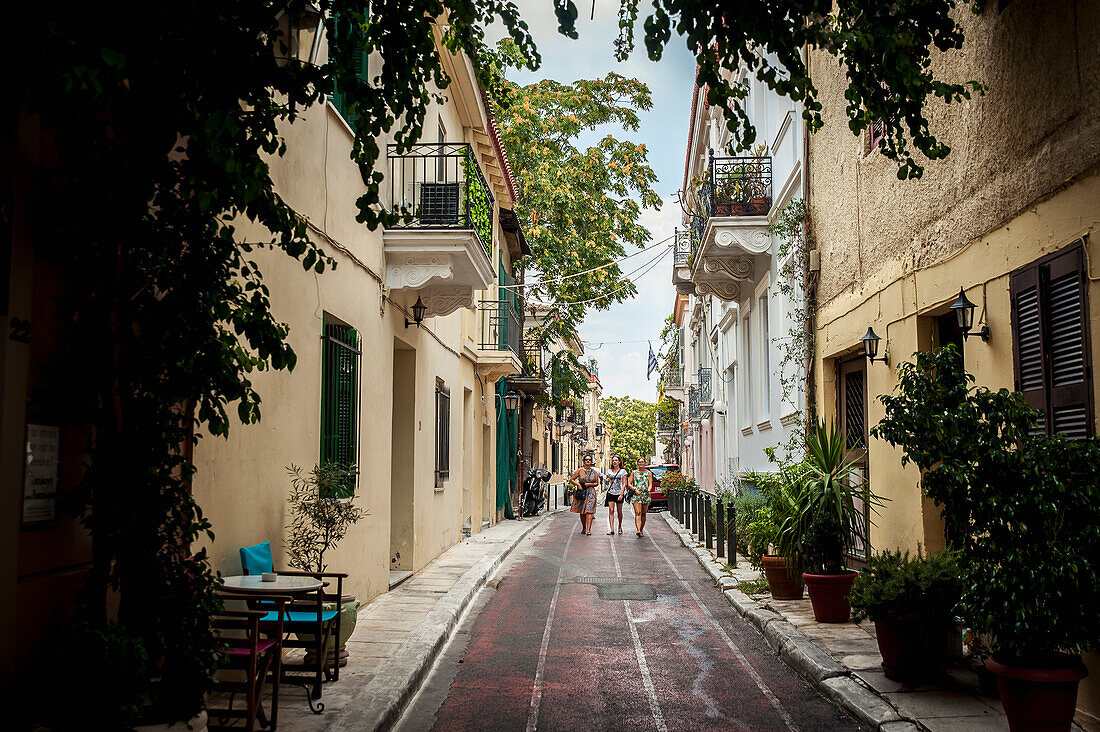 Pedestrians on a street, Athens, Greece