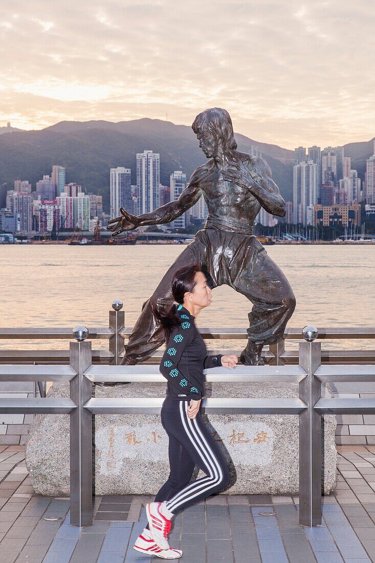 China,Hong Kong,Kowloon,Tsim Sha Tsui,Avenue of the Stars,Bruce Lee Statue