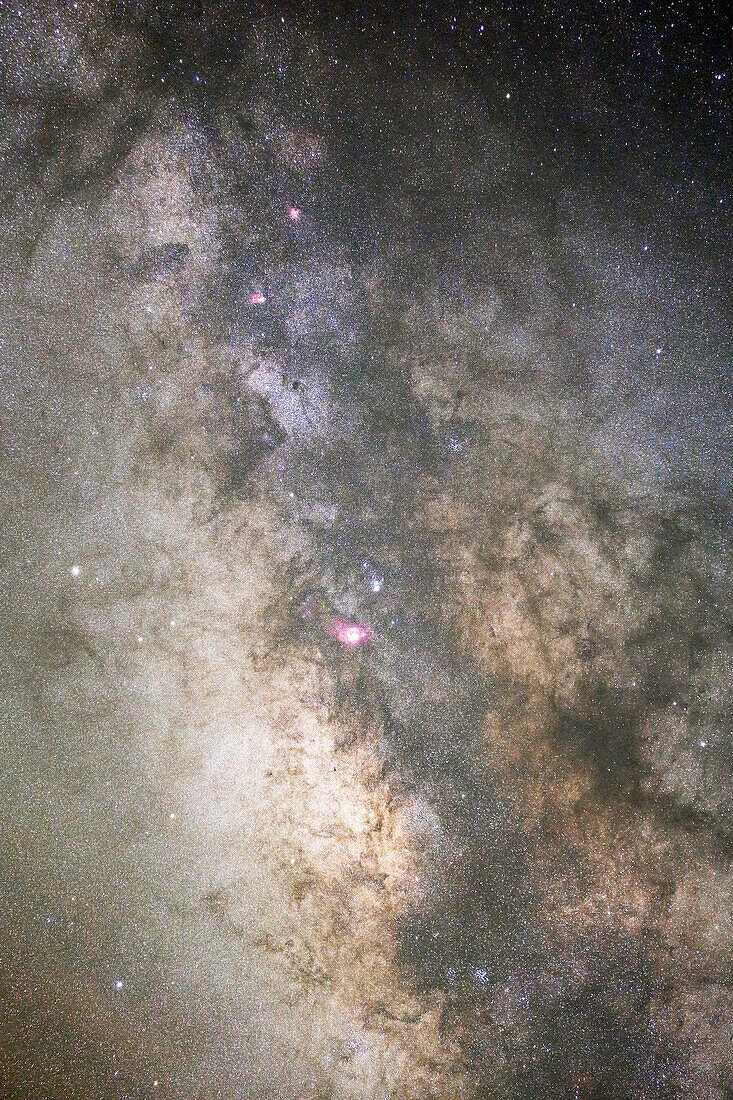 Morocco, Draa Valley, Zagora region, Diving full Milky Way from the desert