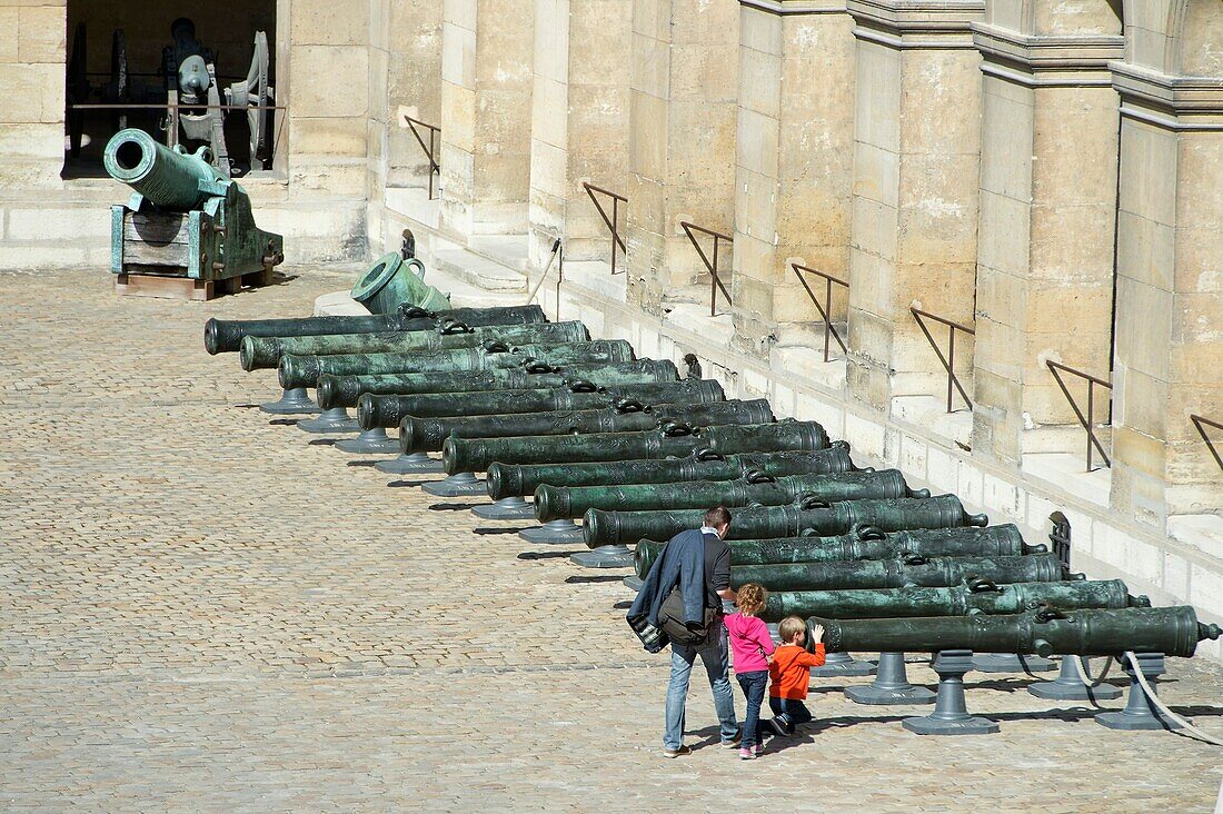 France, Paris 7th district, Invalides, Artillery exhibited in the main courtyard