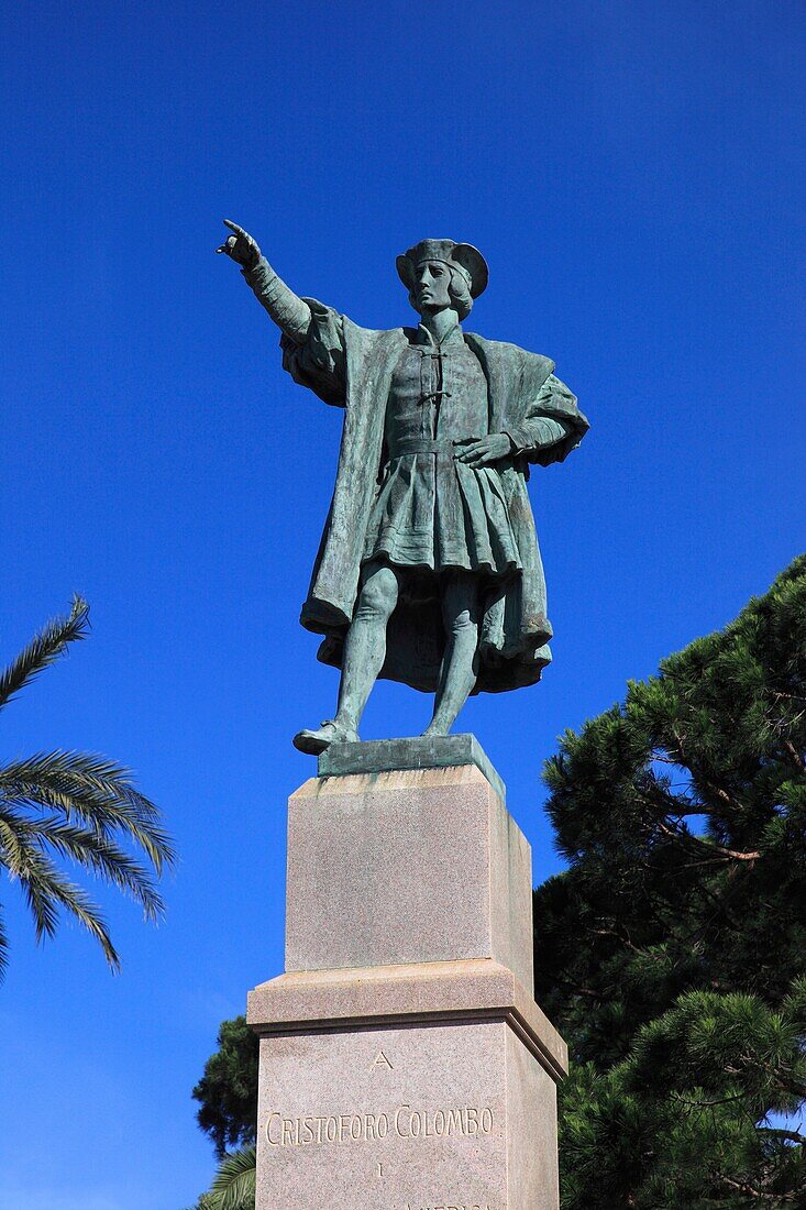 Italy, Rapallo, Christopher Colombus statue