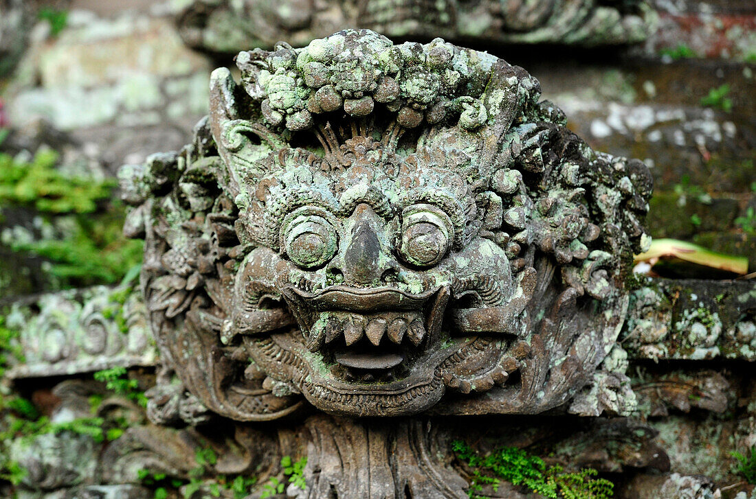 Sculpture detail of tipical balinese temple in Bali island, Indonesia, South East Asia