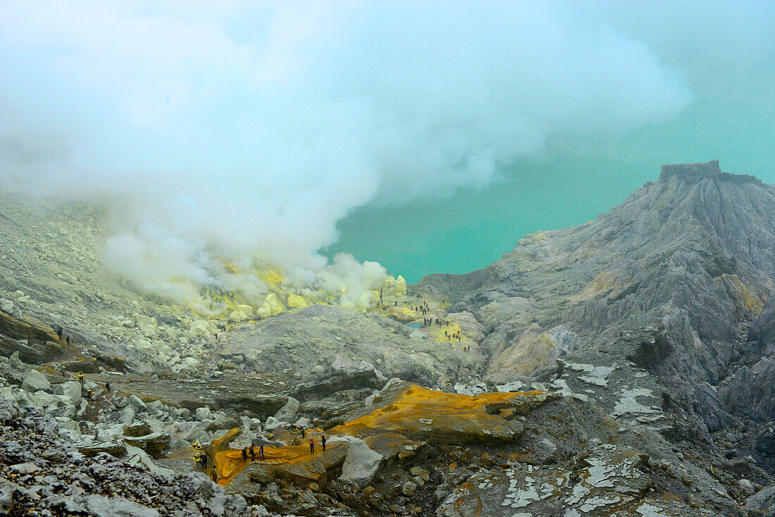 The Ijen volcano in East Java, Java island, Indonesia, South East Asia