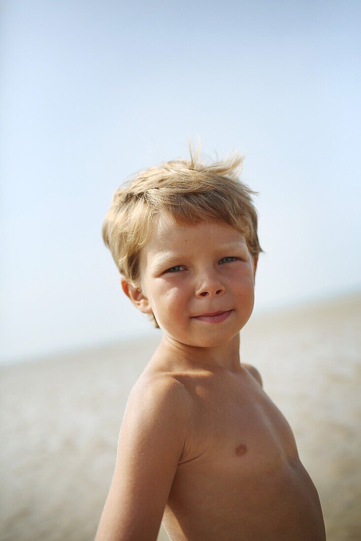 Portrait of a boy at the beach