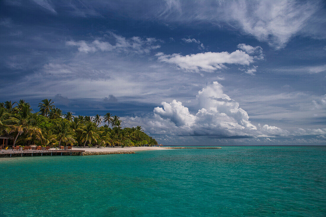 Clouds over tropical island