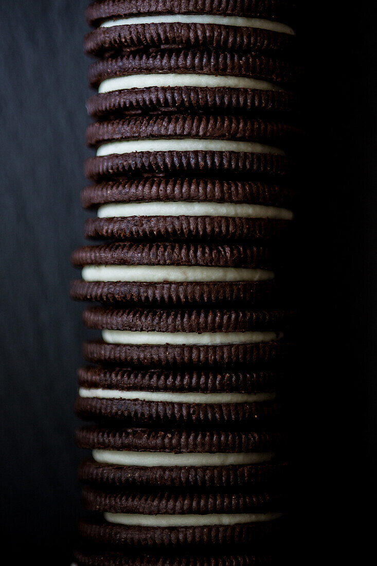 Stack of Oreo Cookies, Close-Up