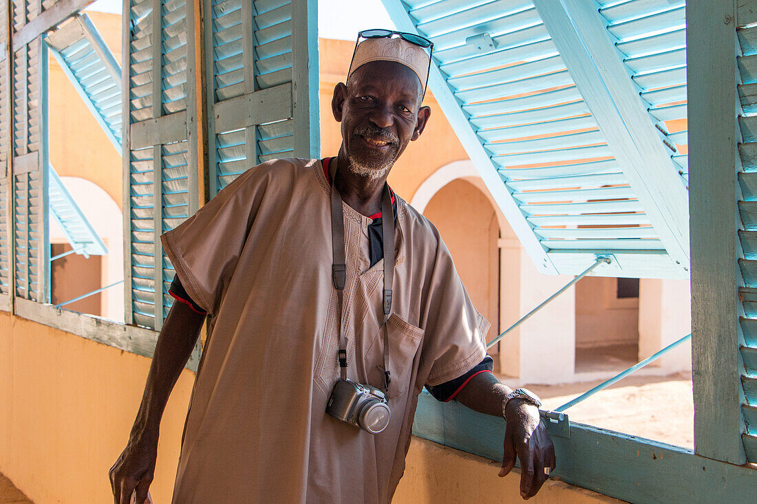 photographer oumar ly, former fort transformed into a regional museum, podor, senegal, west africa