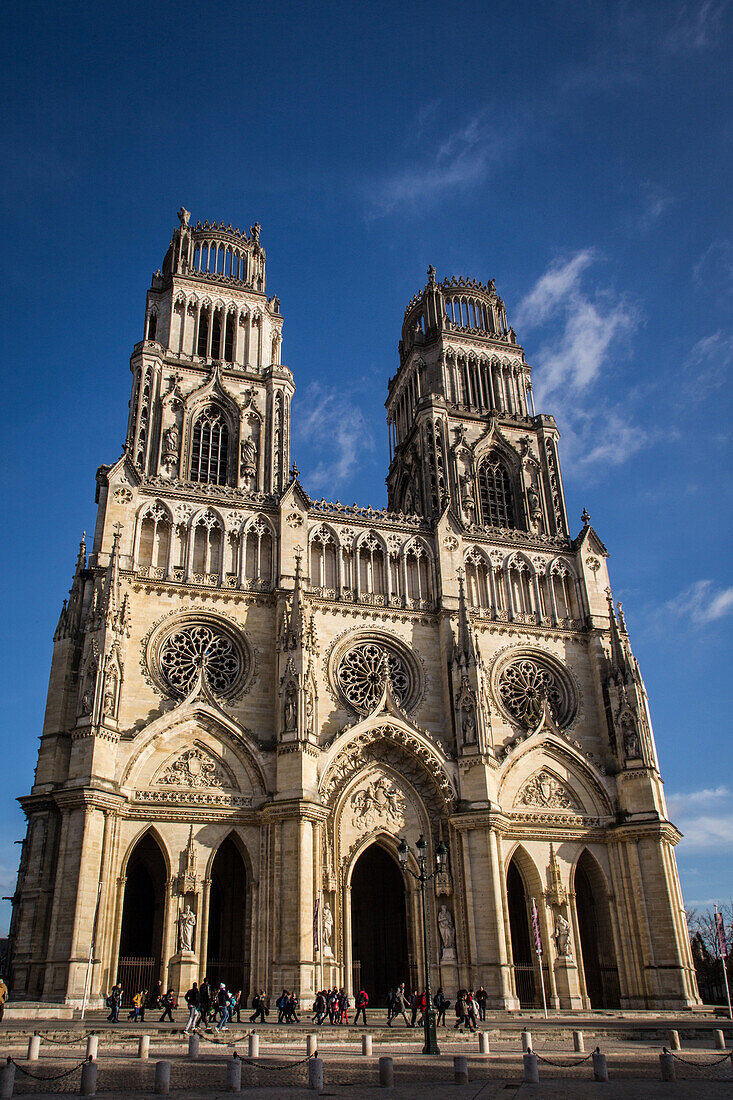 the sainte-croix cathedral built in the 12th century, its name comes from a relic of the christ's cross that it once housed, orleans, (45) loiret, centre, france