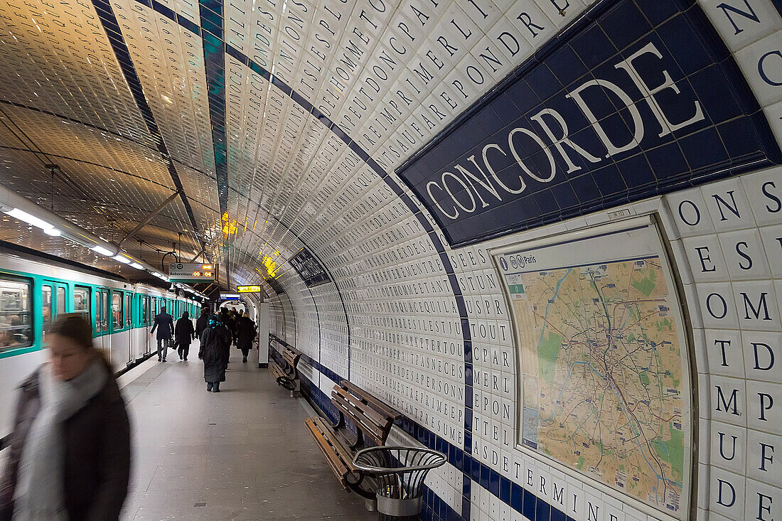 concorde metro station, paris, ile-de-france (75), france