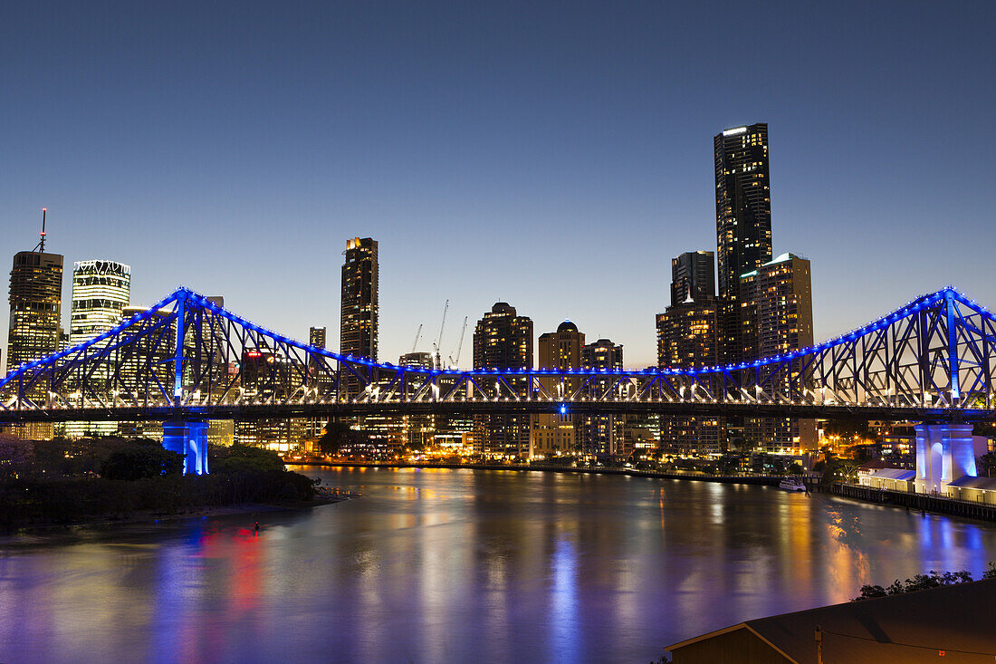 Skyline of Brisbane and Story Bridge, Brisbane, Australia
