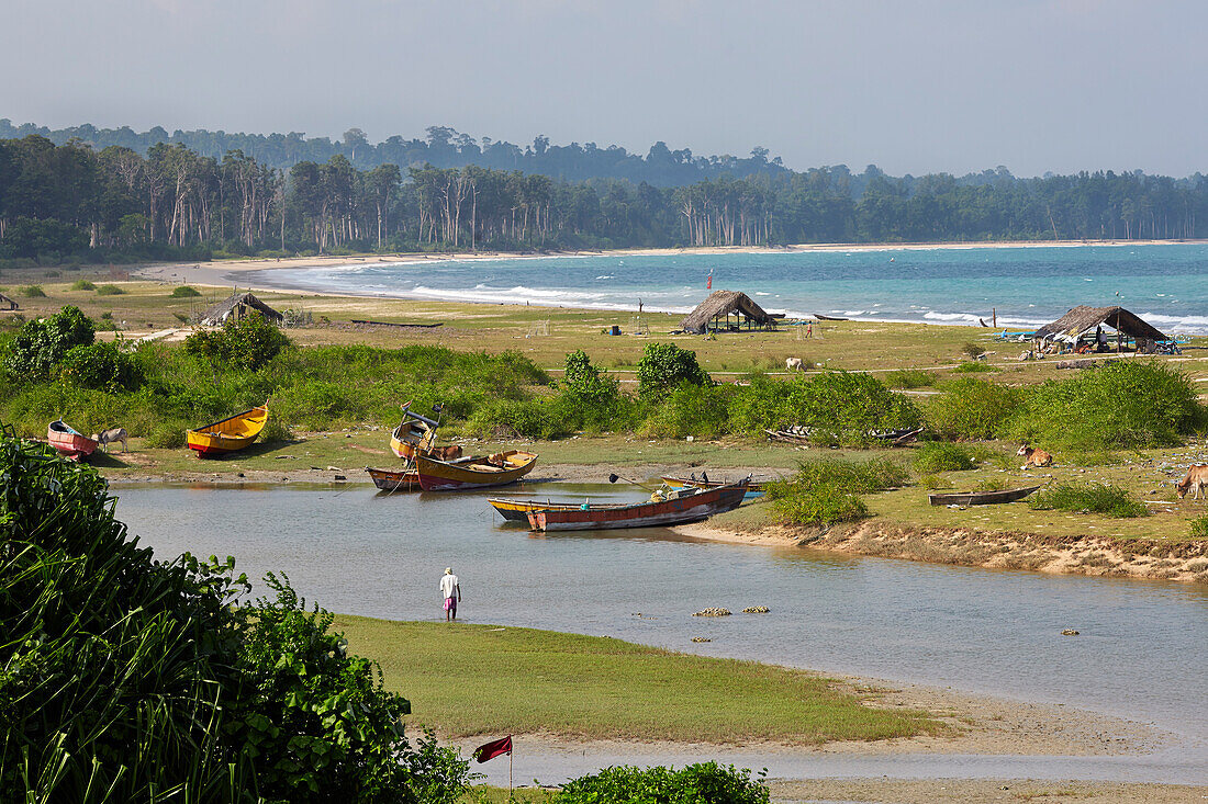 Fischerstrand von Hut Bay, Bucht und Hauptort von Little Andaman, Andaman Islands, Union Territory, India