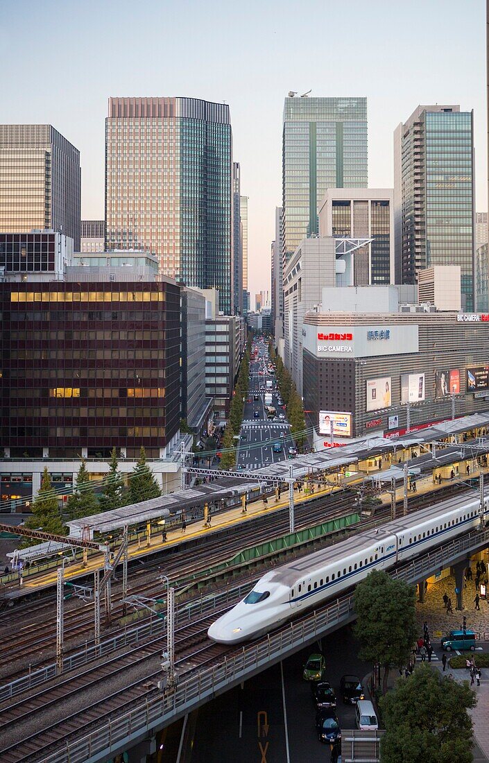 Japan, Tokyo City,Central Tokyo, Marunouchi Financial Center, Bullet Train