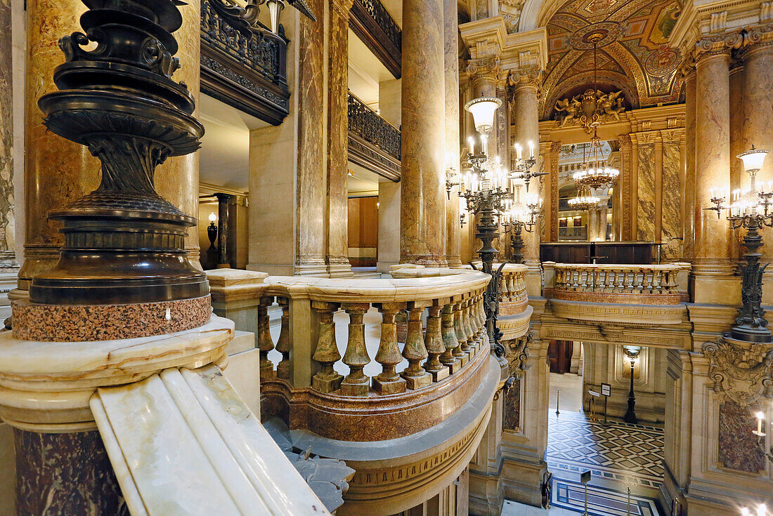 France,Paris, 9th district, Palais Garnier, Paris Opera, The Grand Staircase