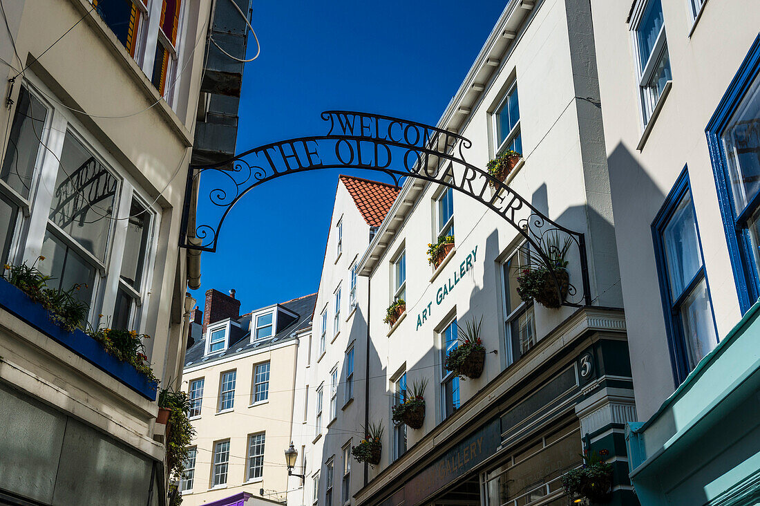 The old town of Saint Peter Port, Guernsey, Channel Islands, United Kingdom, Europe