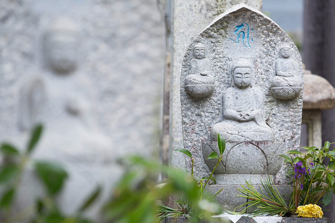 Statue at Tamonin temple, Hiroshima, Hiroshima Prefecture, Japan, Asia