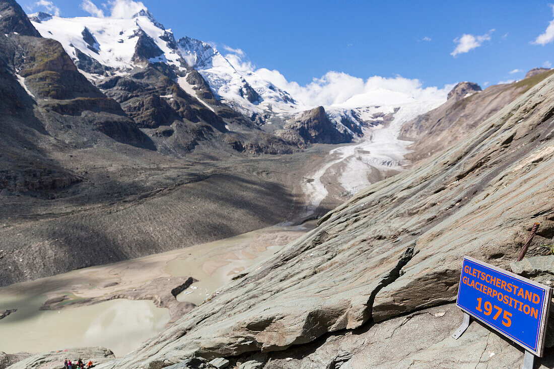 Grossglockner (3798 m), Grossglockner High Alpine Road, highest mountain in Austria, glacier retreat, melting, climate change, Hohe Tauern, Eastern Alps, Alps, Austria, Europe