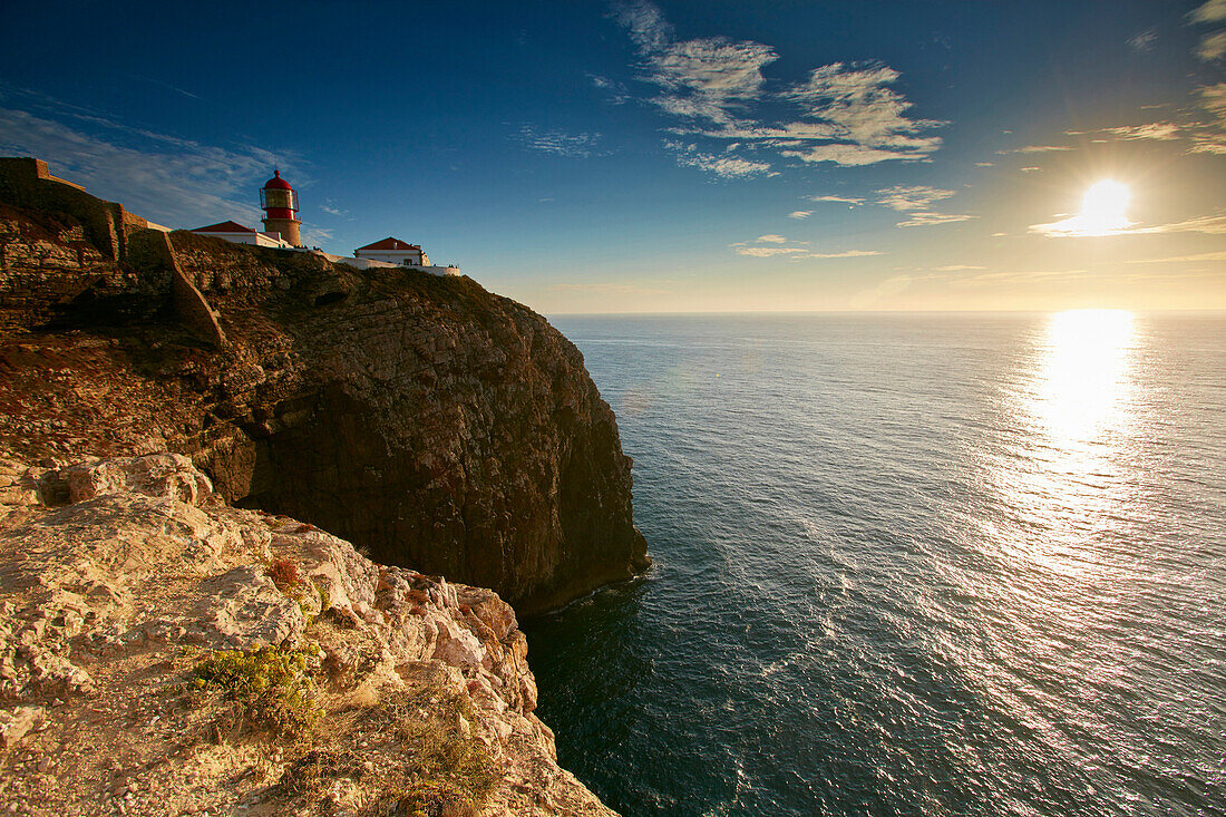 Leuchtturm am Cabo de Sao Vicente, Algarve, Portugal