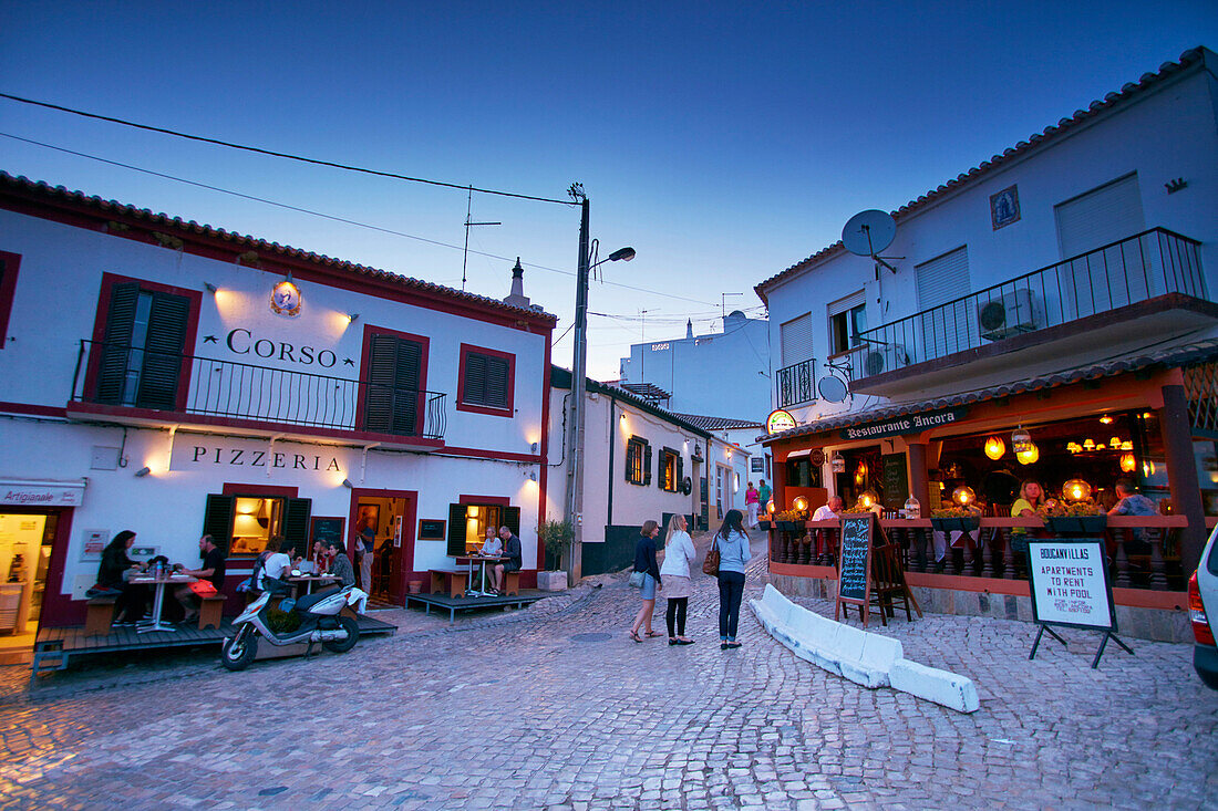 Village of Burgau in the evening, West Coast, Algarve, Portugal