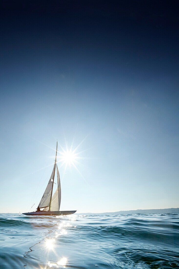 Schaerenkreuzer, skerry cruiser on lake Starnberg, Upper Bavaria, Bavaria, Germany