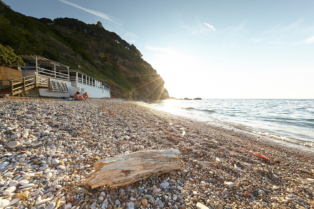 Pebble beach at Portoferraio, Elba, Tuscany, Italy