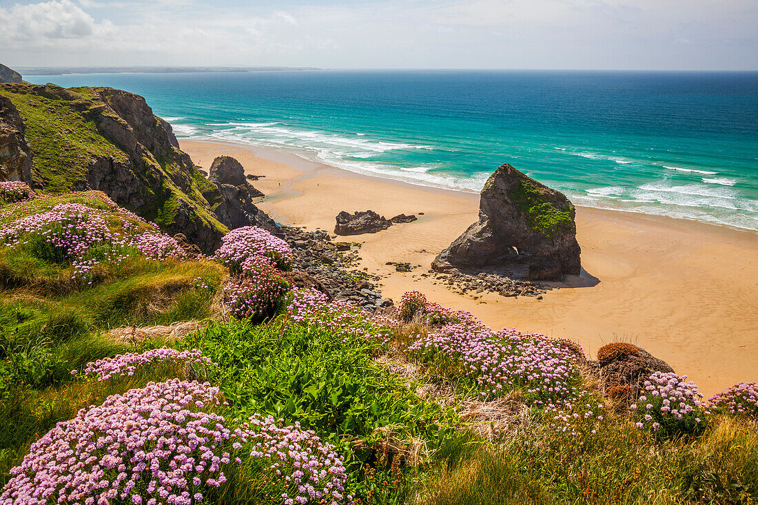 Bedruthan Steps, Newquay, Cornwall, England, United Kingdom, Europe