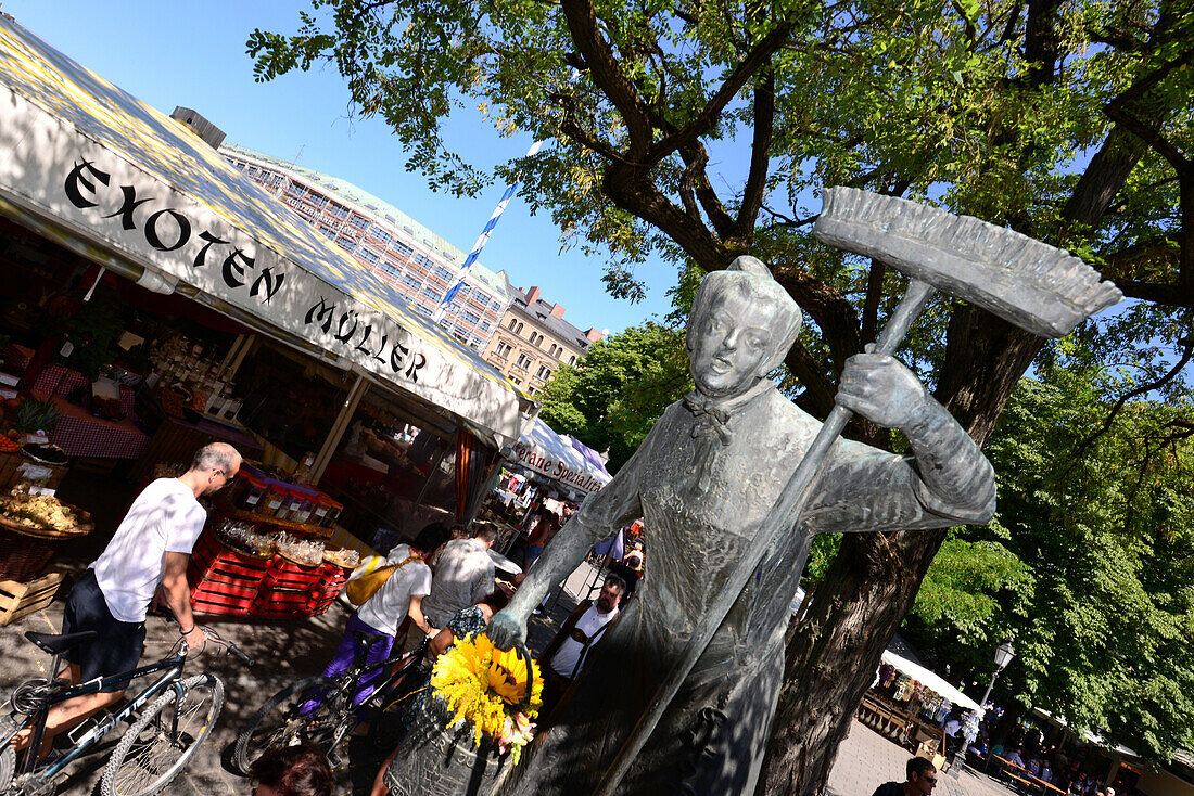 Ida Schuhmacher fountain at Viktualien market, Munich, Bavaria, Germany