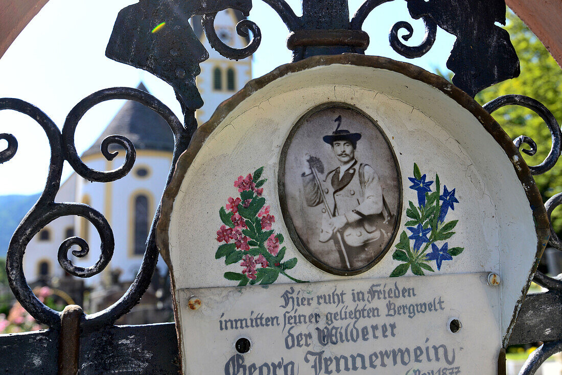 Grave of wildhunter Jennerwein in Schliersee, Upper Bavaria, Bavaria, Germany