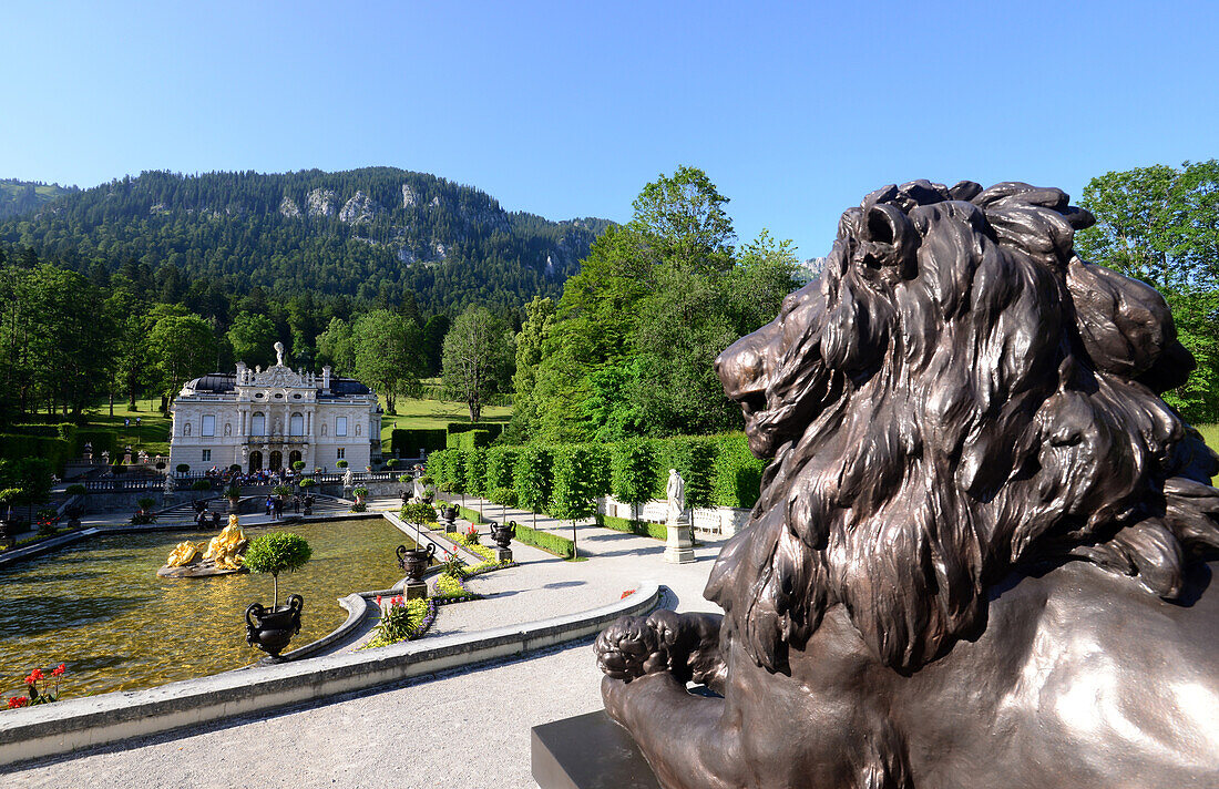 Castle of Linderhof, Upper Bavaria, Bavaria, Germany