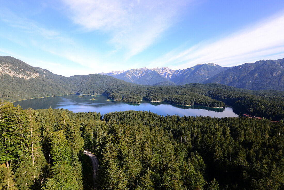 Eib lake near Grainau under the Zugspitze, Upper Bavaria, Bavaria, Germany