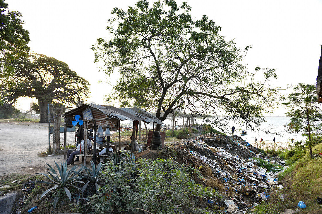 Waste dump near the Indian Ocean, Kigamboni, Tanzania, Africa