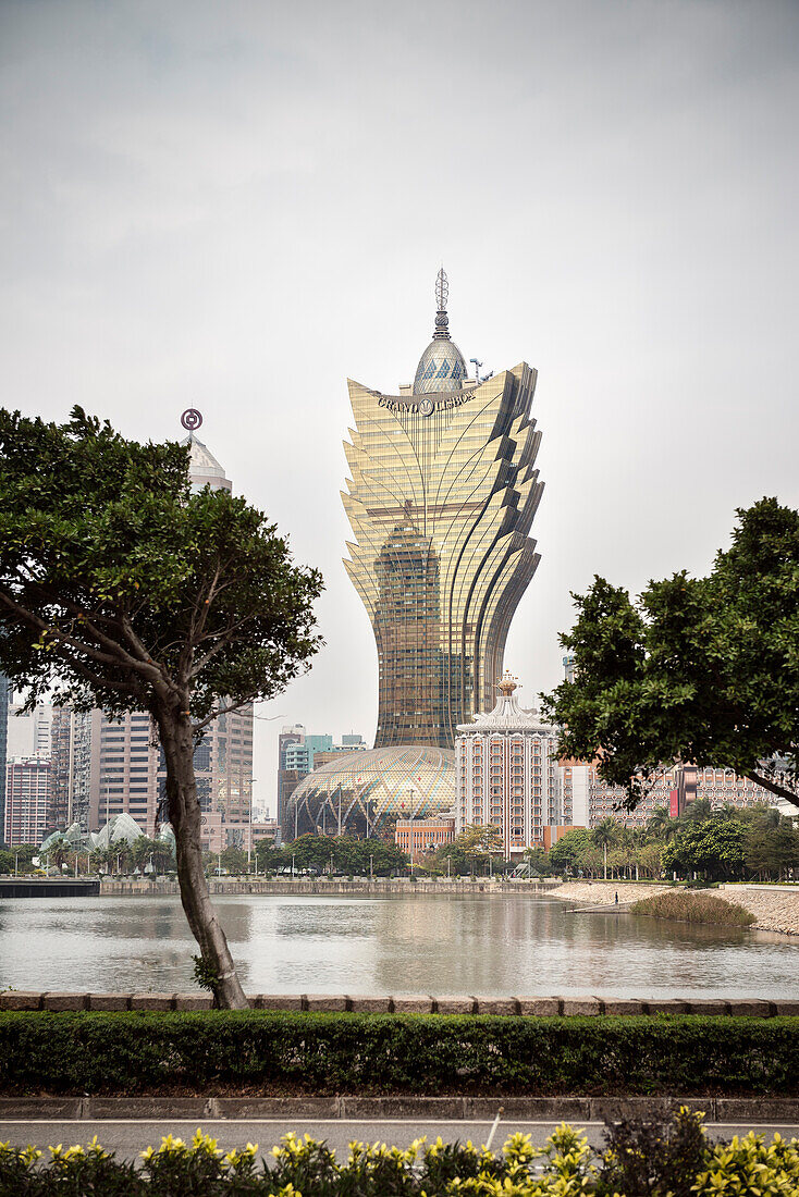 view towards many of Macao's Casinos, China, Asia